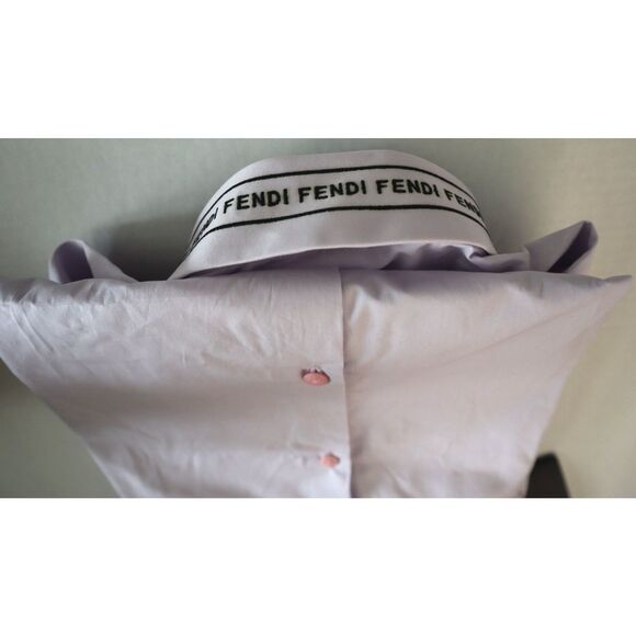 Fendi Men's Sz 42 US XS Peonia Pink Embroidered Collar L/S Button-Up Shirt - Picture 5 of 14